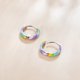 thumbnail image 2 of Pendientes de aro Huggie de plata esterlina para mujeres y niñas - Pequeños aros gruesos de arcoíris Coldeul, hipoalergénicos, esmalte multicolor, regalos de joyería de cumpleaños y Navidad para adole, 2 of 7