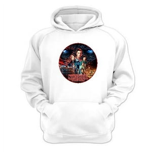 Genérico - Polerón Canguro Stranger Things Blanco Talla Xs Unisex