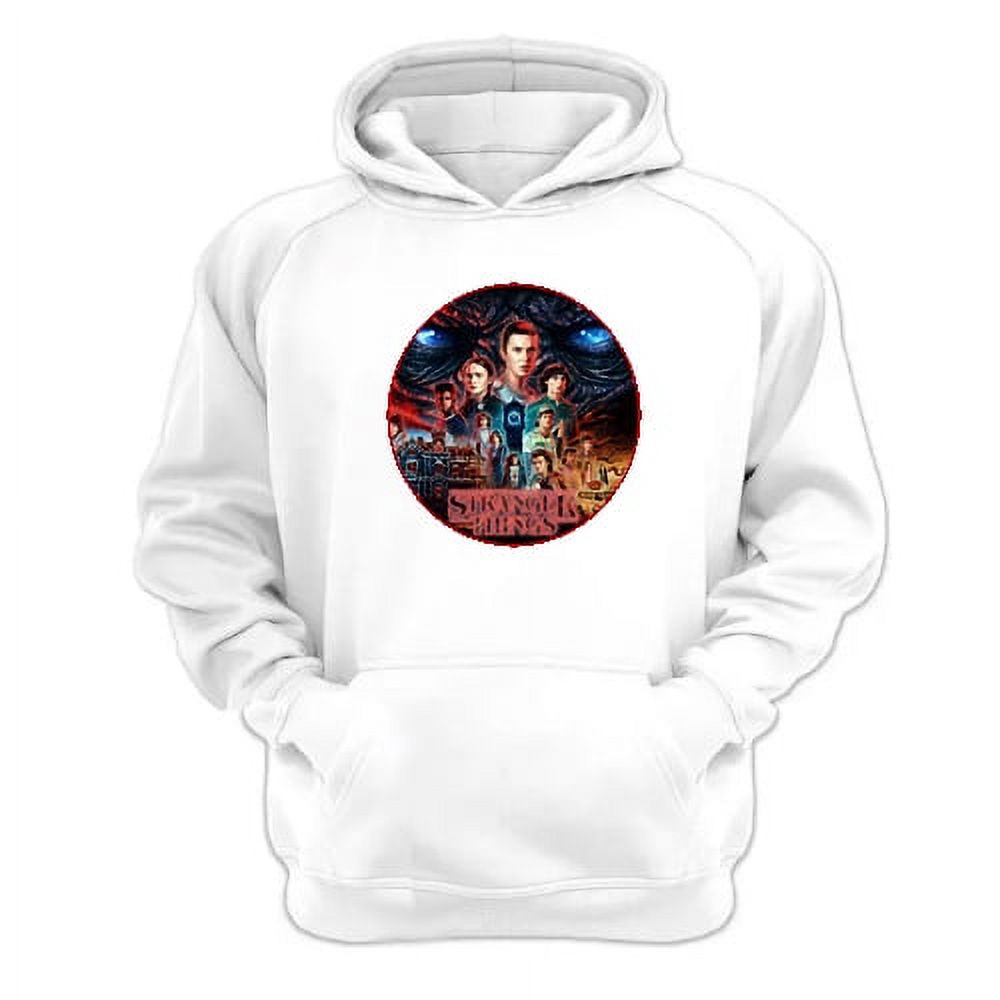 Genérico - Polerón Canguro Stranger Things Blanco Talla Xs Unisex