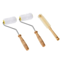 Magideal - Herramienta De Extracción De Miel Con Cepillo De Limpieza, Accesorios De Apicultura Para Colmena, Rodillo Desmontable Portátil, Mango De Madera, 3 Pie