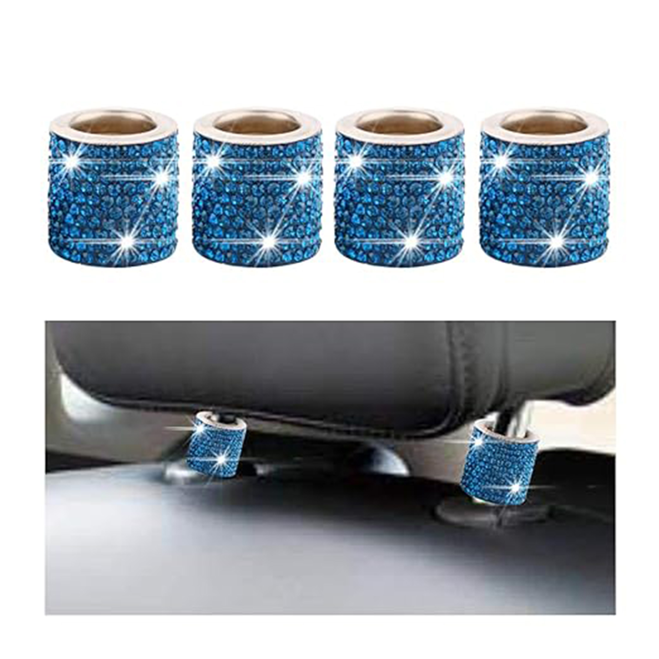 Veat00L - Decoración De Almohadillas Para Asientos De Automóviles, Decoración De 4 Almohadas Para Asientos De Automóviles, Accesorios Para Asientos Interiores De Automóviles De Diamantes Artificiales