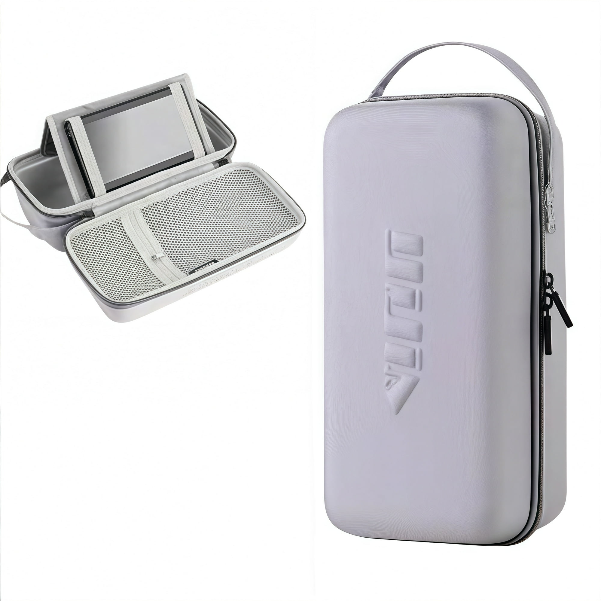 Genérico - Funda Protectora Rígida De Almacenamiento Compatible Con Nintendo Switch Oled Con Sistema De Almacenamiento 12 En 1, Carcasa De Eva Y Tejido Oxford, Diseño Compacto-gris