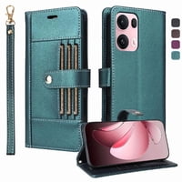 Foxdock Funda Tipo Cartera Para Oppo Reno 13 Pro 5G – Cubierta De Cuero Pu Con Múltiples Ranuras, Bolsillo Para Efectivo Y Correa De Muñeca