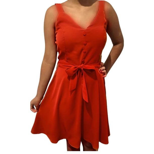 Vestido Corto Mujer Verano Pabilos Con Cinturon 868