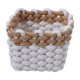 thumbnail image 5 of Cesta Para Toallas, Elegante Organizador Multiusos Para Tocador, Sala De Estar, Juguetes, Marrón Y Blanco, 5 of 5