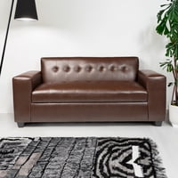 Muebles New - Sofa Dos Cuerpos Ecocuero Chocolate