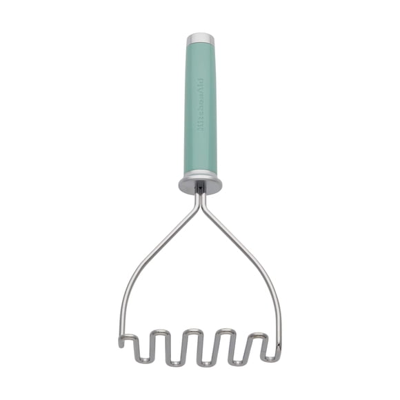 Masher KitchenAid Gourmet, acero inoxidable, 26 cm, color aguamarina