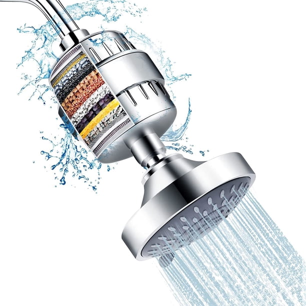 1pc Shower Head For Bathroom High Pressure 5 Spray Settings Shower Head With Filter Combo For Hard Water