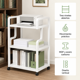 thumbnail image 4 of Soporte Impresora 52x34x89.5cm con Ruedas Organizador Oficina Blanco Moderno, 4 of 7