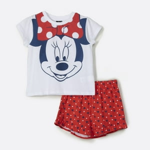Pijama Corto Niña Minnie Blanco Disney