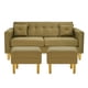thumbnail image 1 of Sofa New Retro 3C + 2 Pouf Felpa 01 Verde Musgo, 1 of 6