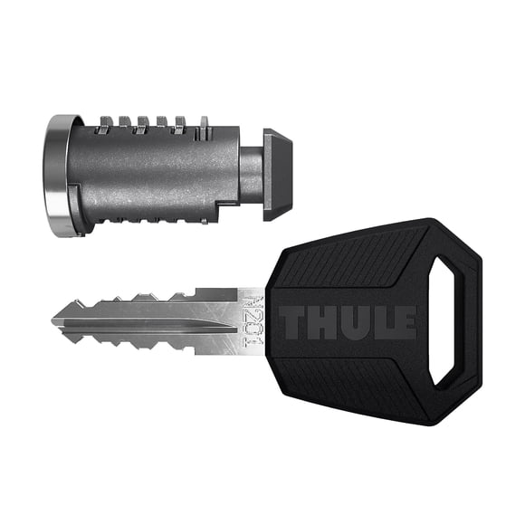 Set de candados Thule con sistema One-Key, paquete de 8 unidades, color plateado y negro