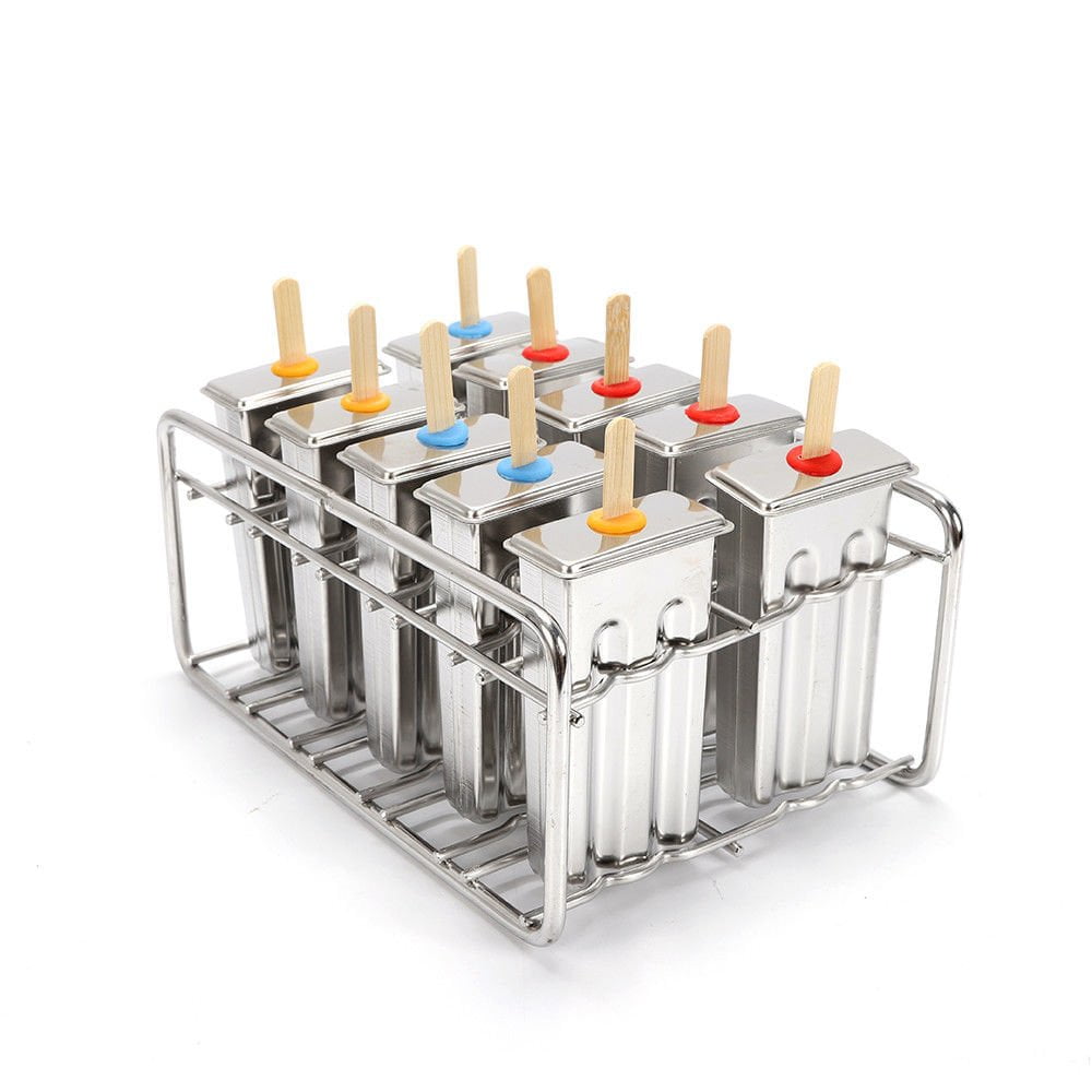 Molde Para Helados Eapmic De Acero Inoxidable, 10 Piezas, Para Paletas