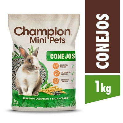Alimento Para Conejo, Chinchillas Y Cuyes Bolsa 1 Kg Mini Pets