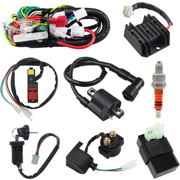 Kit de arnés de cableado amavoler 150-250 cc para cuatrimoto (8 piezas)