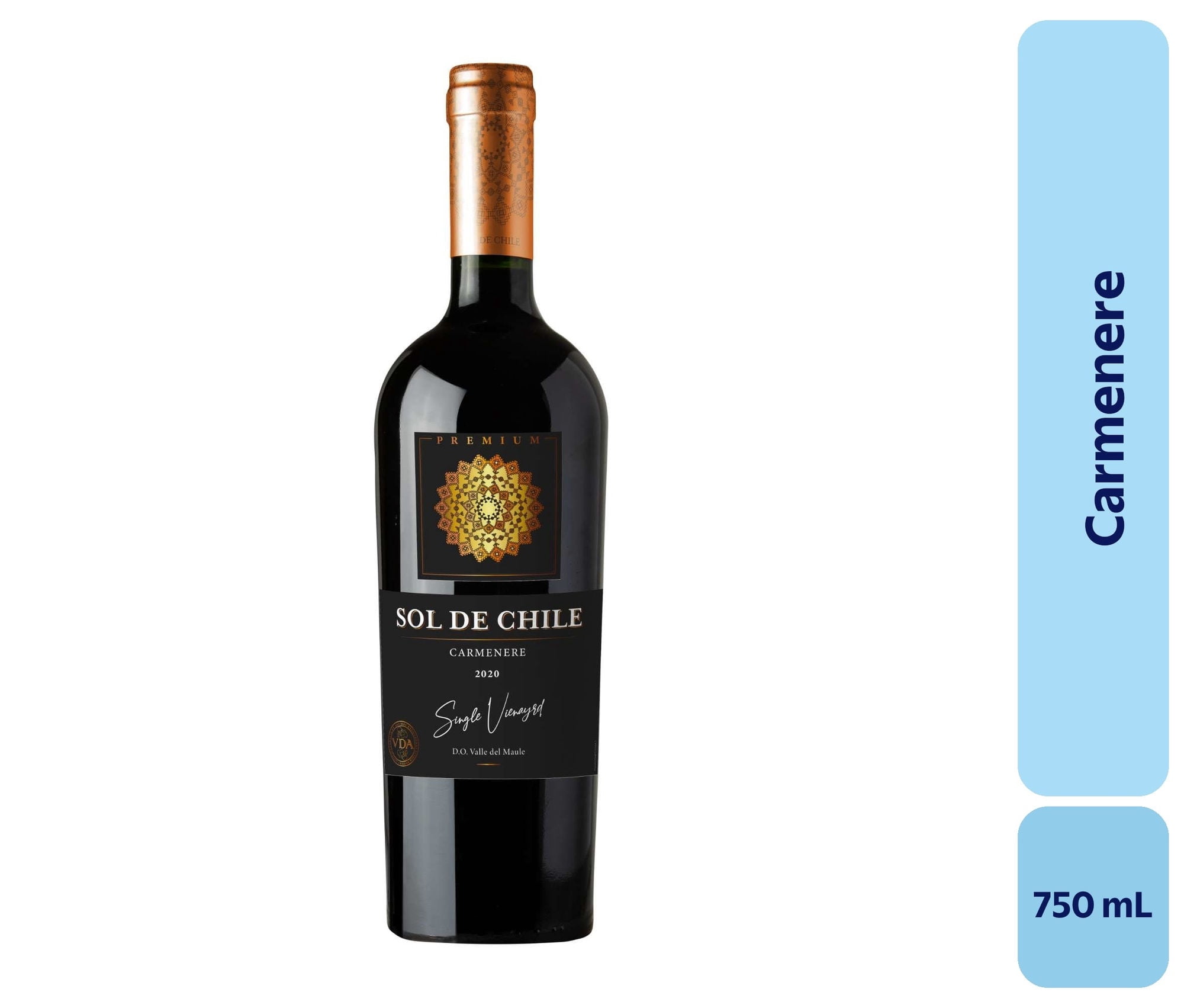 Vino Carménère Botella 750 mL Sol De Chile