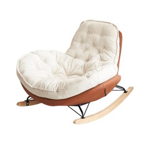 Magideal - Mecedora Penguin, Silla De Ocio Cómoda Individual Para El Porche Del Hogar, Interior, Marrón