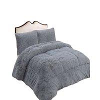 Genérico - Set Cobertor De Invierno Peludo 2 Plazas 230X250Cm Gris