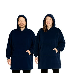 Genérico - Pack X2 Polerones Felpa Con Capucha Bata Polar Mujer Hombre