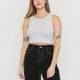 thumbnail image 3 of Polera Mujer Sin Mangas Crop Gris Melange Corona, 3 of 5