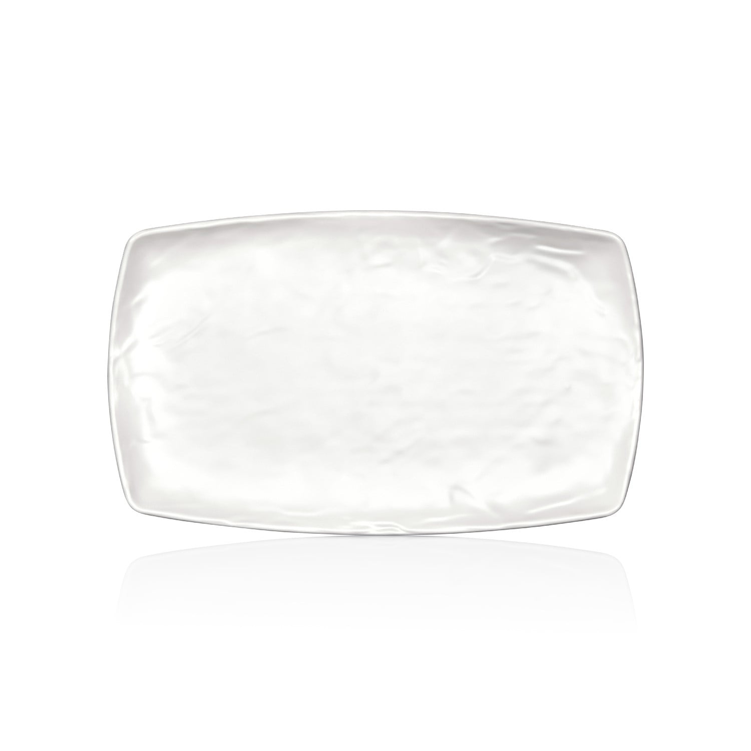 Kulsan - Plato Melamina Rectangular Blanco 20 X 33 Cm Linea Carre