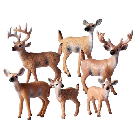 Bothyi - Figuras De Ciervos De Animales Realistas De 6 Uds, Manualidades Diy Para Escritorio, Suministros Para El Hogar, Marrón