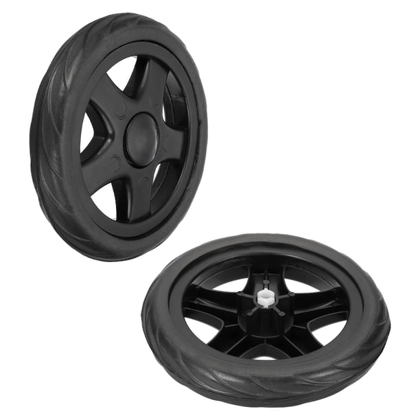 Ruedas de Repuesto para Carrito de Compras de 6 Pulgadas de Diámetro, Reparación de Ruedas de Carro de Espuma de Goma Pesada para Carritos de Compras, Basura, Negro 2 Piezas