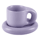 thumbnail image 1 of Set taza y plato cerámico con asa grande para koythi... Café, 1 of 3