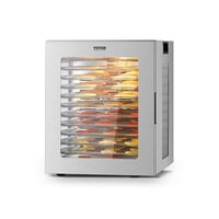 Deshidratador De Alimentos Vevor, 12 Bandejas De Acero Inoxidable, 850 W, 24 Horas, Temporizador