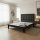 thumbnail image 4 of Cama 2 Plazas Franjas 150X190CM Incluye Base + Respaldo Negro, 4 of 7