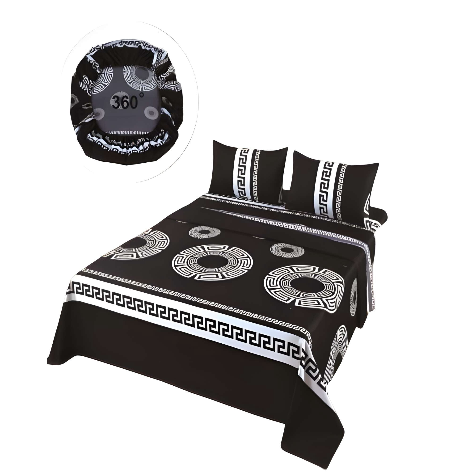 Genérico - Juego De Sabanas De Verano Super King Negro2