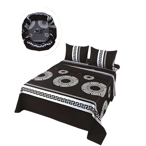 Genérico - Juego De Sabanas Casa Sol King Negro2