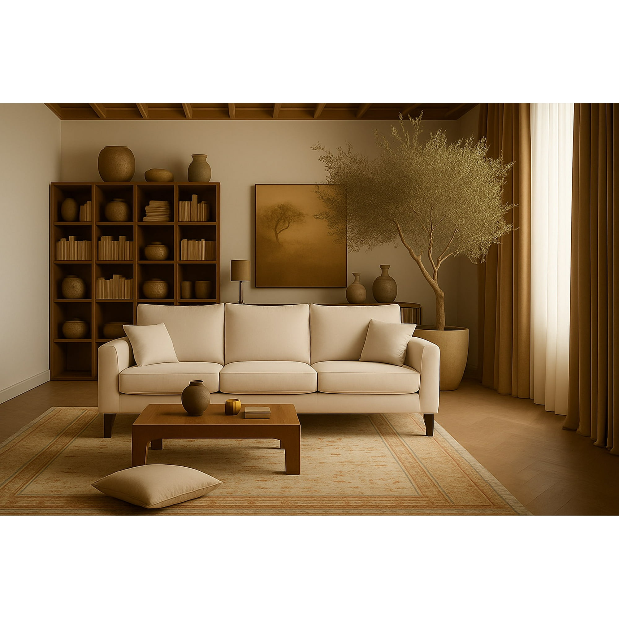 Casa Wow Deco - Sofá 3 Cuerpos Lykos Beige Tela – Confort Y Estilo Para Tu Hogar