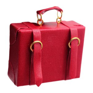 Magideal - Caja De Equipaje A Escala 1:6 1:12, Mini Maletín, Modelo De Paisaje De Madera, Suministros Para Casa De Muñecas, Accesorios Para Fotografía, Decoració Rojo