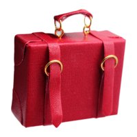 Magideal - Caja De Equipaje A Escala 1:6 1:12, Mini Maletín, Modelo De Paisaje De Madera, Suministros Para Casa De Muñecas, Accesorios Para Fotografía, Decoració Rojo