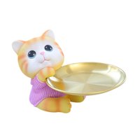 Magideal - Bandeja De Gato Figura De Gato Decoración Del Hogar Lindo Tazón Multipropósito De La Estatua De Resina De Tazón Para La Estantería De La Oficina De La Estilo B