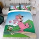thumbnail image 4 of Snagglepuss Conjunto de sábanas temático, trío de piezas, cómodo y amigable con la piel, diseño único, regalo de decoración para el hogar para familiares, amigos y fans,135cm *200cm, 4 of 6