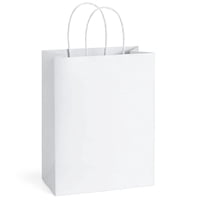 Bagdream - Bolsas De Regalo De Papel Kraft Dream De 8 X 4,25 X 10,5 Cm, 100 Unidades, Color Blanco