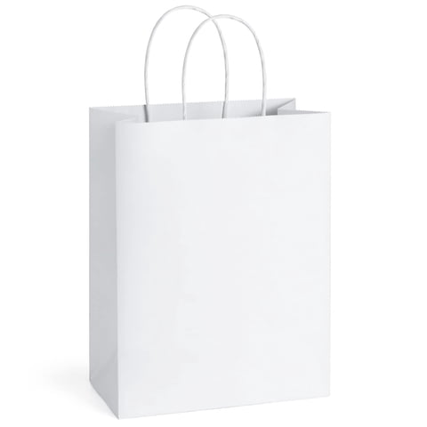 Bagdream - Bolsas De Regalo De Papel Kraft Dream De 8 X 4,25 X 10,5 Cm, 100 Unidades, Color Blanco