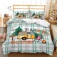 thumbnail image 1 of v557 Bed Sheets Camper Time Print Bedding Set Camping Car Duvet Cover Travel Theme Cartoon Camping Comforter Cover Full King for Teens Adult 3-Piece Bedding Set (1 Duvet Cover + 2 Pillow Shams) Bed Sh, 1 of 5