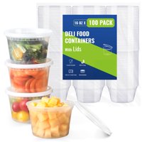 Contenedores De Plástico Para Delicatessen Aozita, 100 Juegos, 500 Ml Con Tapas, 100 Unidades