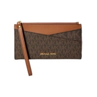 Tarjetero Michael Kors Muñequera Cruzada Con Logo Mediano Jet Set Para Mujer (Café)