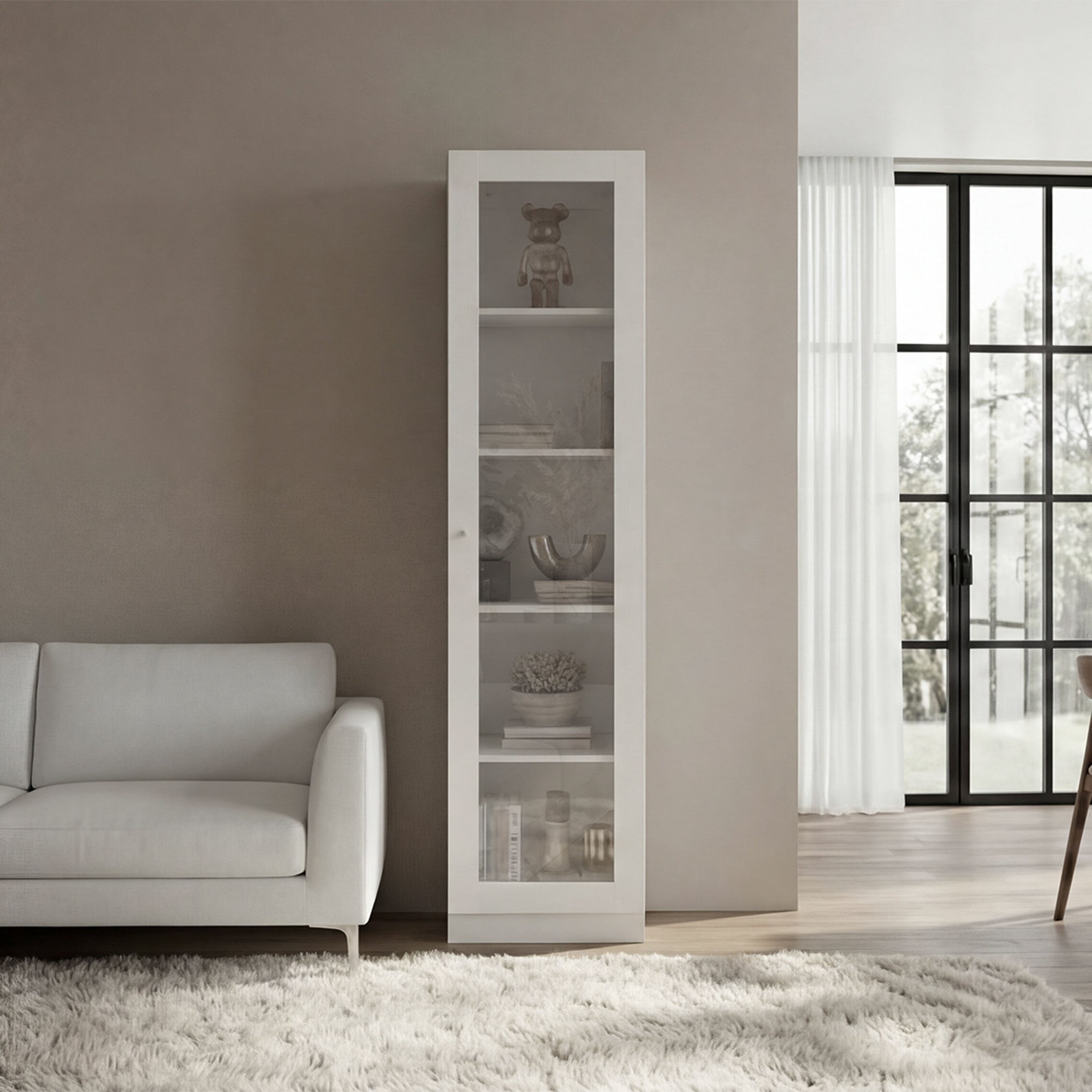 Tuhome - Estante Vitrina 1 Puerta Home-e6 Blanco 180,6x45,0x31,3 Cm