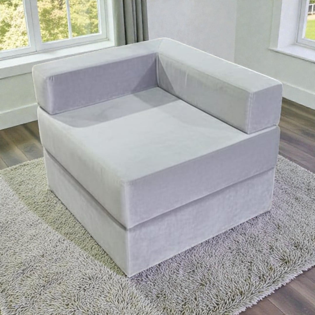 Diseños Valestrini - Sofa Cama Arkos En Felpa Gris Claro