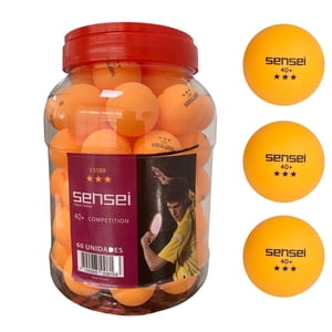 Pelotas De Ping Pong Sensei® 3 Estrellas Frasco 60 Unid.
