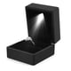 thumbnail image 1 of Caja de anillos con luz LED, moderna caja de almacenamiento de anillos iluminados, vitrina de joyas, propuesta, compromiso, boda, regalo (negra), 1 of 7