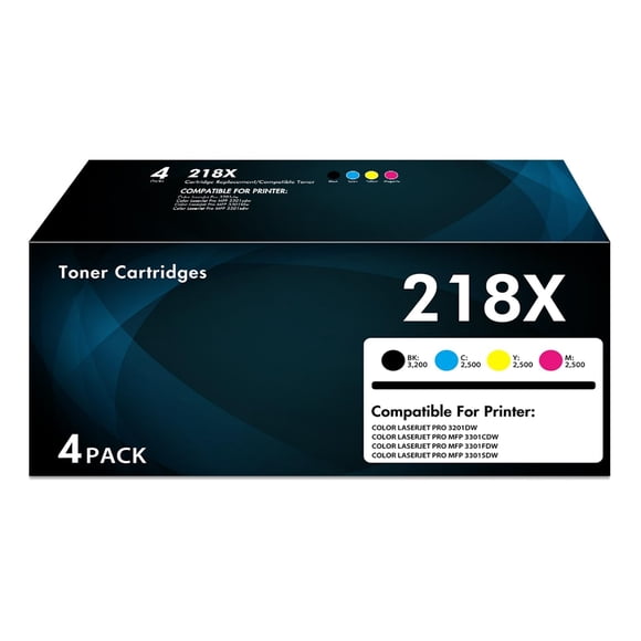 Cartuchos de tóner WOWTONER 218X, paquete de 4, de alto rendimiento con chip