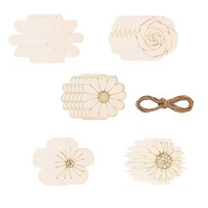 Bothyi - 30X Flores De Madera Para Pintar Manualidades Diy Decoración Del Hogar Para Sala De Estar Escritorio Dormitorio