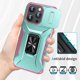 thumbnail image 3 of Funda Armada para iPhone 15 Pro Max con Tapa Deslizante y Soporte Magnético Giratorio Verde, 3 of 5