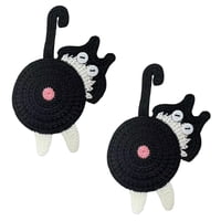 Crusec - Pack 2 Posavasos De Gato Tejido A Punto Regalo Divertido